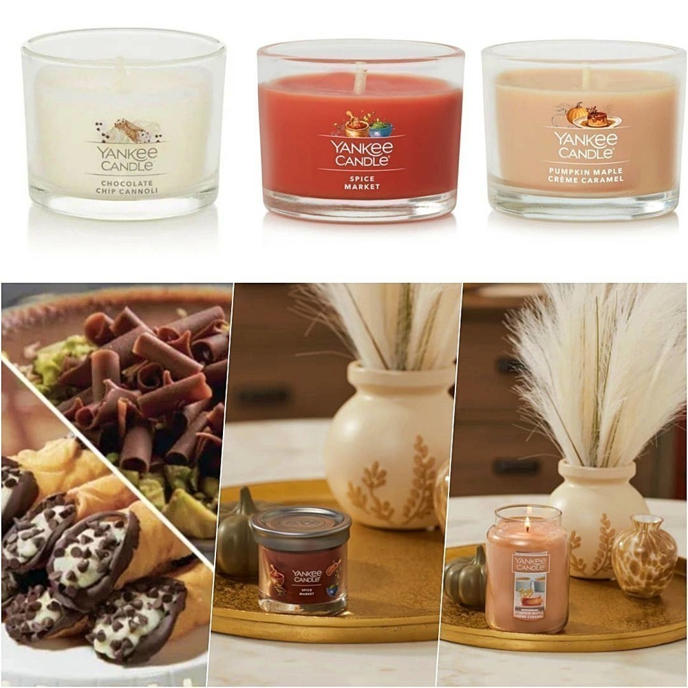Yankee Candle 3-pack Mini Candle Holiday Gifts Set Pumpkin Chocolate Cinnamon